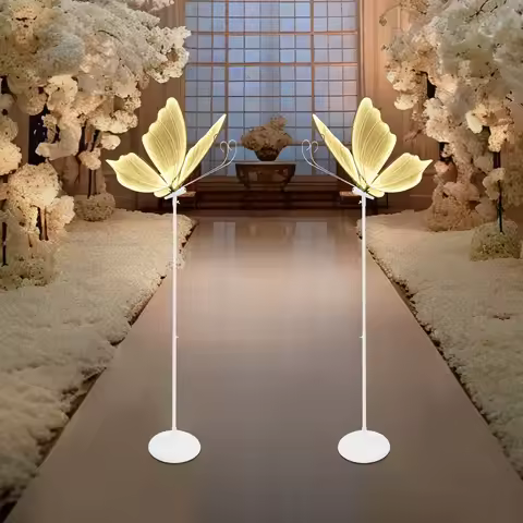 2pcs Wedding Butterfly Decorative Light Height 146-178cm Background Decorative Luminous Butterfly Fl