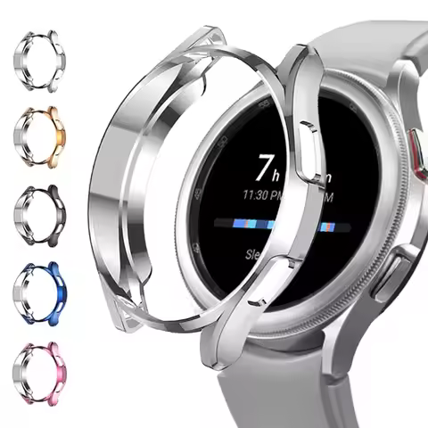 Case for samsung Galaxy watch 4 44mm 40mm TPU Plated all-around Screen protector cover bumper correa