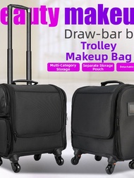 Oxford Fabric Makeup Case with Internal Bag Universal Wheels Roller On-Site Makeup Artist Cosmetic B