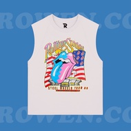 KATUN ROWEN.CO - ROLLING STONES TOUR 89 SINGLET T-SHIRT | ROCK MUSIC METAL BAND | GRUNGE CROPTOP WHI