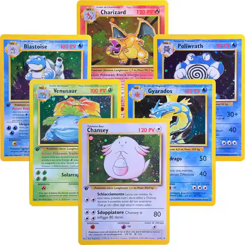 PTCG Italian Base Set Olografica Completo Holo Foil Collezione Vintage 1999 TCG Multilingual Collect