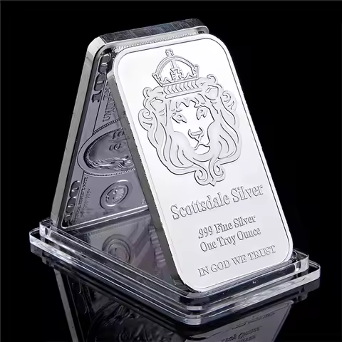 Scottsdale Silver 999 Fine Silver One Troy Ounce 1 Bars Bullion In God We Trust Coin With Display Ca