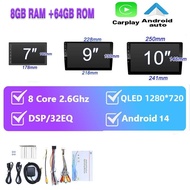 2025 New Android Player 8G+64G Car Stereo 8Core Processor with Wireless CarPlay Android Auto/DSP/WIF