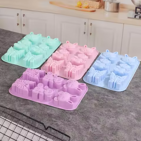 Bear Rabbit Silicone Baking Mold Animal Cake Jelly Chocolate Making Set Bunny Butterfly Soap Mould I