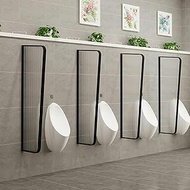 Wall-mounted urinal partition with stainless steel frame bathroom partition tempered glass panel men