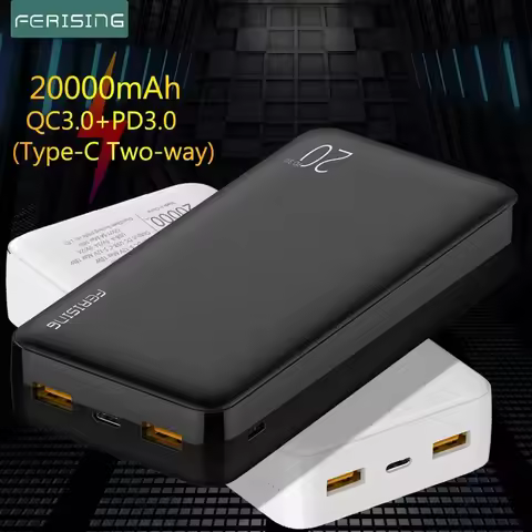 FERISING Power Bank 20000mAh Portable External Battery Charger QC PD 3.0 Poverbank for Xiaomi 20000 