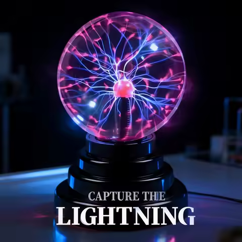 8inch Magic Plasma Ball Lamp LED Atmosphere Night Light Only Touch Sensitive Glass Plasma Light Bedr