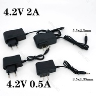 AC 100-240V DC 4.2V 0.5A 2A 5.5x2.5mm 3.5x1.35mm Adapter Power Supply Charger for 1S 2S 3S 4S 18650 