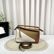 Loewe puzzle焦糖色拼色幾何包