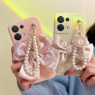 Chain Case For OPPO Reno 11 10 8Z 8 8T 7Z 7 6Z 5Z 5F 4F 5 6 4 SE 3 4Z 5G 2 2Z 2F 10X ZOOM F11 F9 F7 F5 F1S Luxury Cute Bow Cases Covers Shell Soft Mobile Phone Case