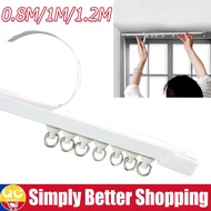 Curtain Track Rail Ceiling Mounted Bendable Rod Rail Paste for Bay Balcony Window Curtain Accessory