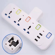 3USB + 3 Multi Socket T-ADAPORT 2.4A USB Universal Extension Plug Neon Indicator Multi Universal Ada
