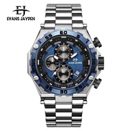 Jam Tangan Pria Evans Jayden 9840 Rantai Stainless Kaca Sapphire Tahan Air 5 ATM