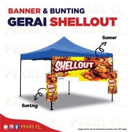 Banner Kedai Makanan Shellout Seafood Bunting Kedai Pasar Malam Shell Out Sedap Murah Ketam Siput Lala Sotong Udang