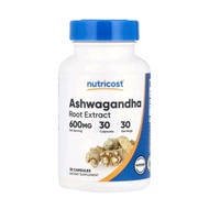 Ashwagandha Root Extract, 600 mg, 30 Capsules by Nutricost