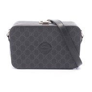 【二手】Gucci 互扣式 G 硬行李箱單肩包 724717 黑色 PVC 塗佈帆布皮革互扣式 G 硬行李箱斜背包