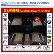 (2 LAYERS) PROTON X-70 X70 LEATHER LUXURY CARMAT OEM CARPET FLOOR MATS