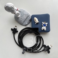 DIY Astronaut MaxBook Charger Cover Soft Silicone Cable Winder  Type C to Type C Port for New MaxBoo