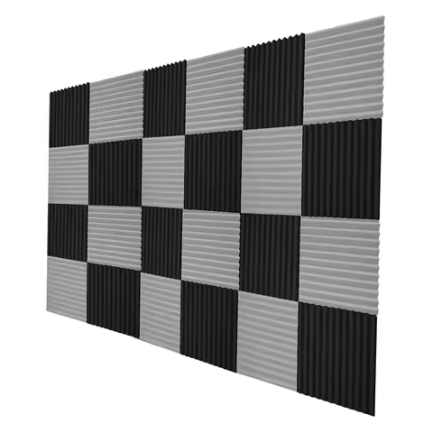 AA05 24 Pcs Acoustic Foam Board,Studio Wedge Tile,Acoustic Foam Soundproof Pyramid Studio Treatment
