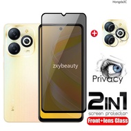 2in 1 Kính cường lực chống nhìn trộm cho Infinix thông minh 8 cộng với Hot 40 Pro 40i 4G 2024 miếng
