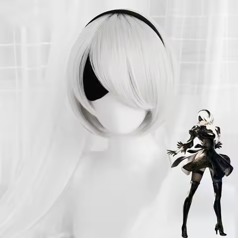High quality YoRHa No.2 Type B 2BYoRH 2A 9S 2B wig Cosplay Wig NieR:Automata Costume Play Wigs Costu