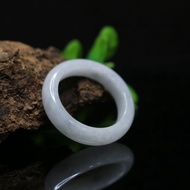 White Plain Jade Ring Glass Texture size 66-67 mm