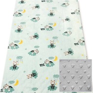 Minky多功能 點點顆粒 攜帶毯嬰兒毯冷氣毯被 灰色-睡覺小熊