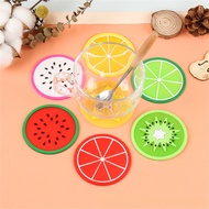 Colorful Silicone Drink Mat Skid Insulation Cup Pad Colorful Hot Drink Holder Creative Fruit Shaped Coaster Jelly Color Cup Mat
