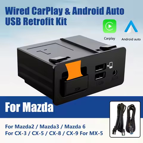 Mazda CarPlay and Android Auto USB Media Hub Retrofit Kit, Support Mazda 3/6/CX5/CX3/CX9/MX5-TK78 66