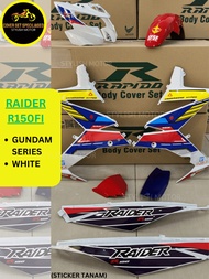 RAPIDO Cover Set SUZUKI Raider R150fi Gundam Series White Body Cover Coverset Sticker Tanam Stripe T