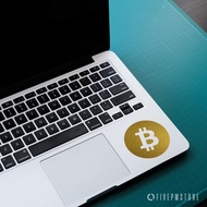 Stiker Bitcoin - sticker BTC Gold untuk laptop Apple Macbook Asus Acer