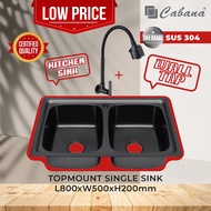 [Kingsman] Cabana Top mount Kitchen Sink 304 Stainless Steel Home Living Kitchen Sink Double Bowl Da