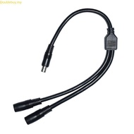 Doublebuy 40cm 15 75inch DC8020 1 Male to Two Female Power Cord Copper Connecting Wire 2-In-1 Chargi