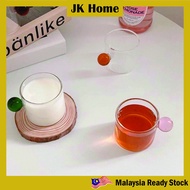 JK HOME Asthetic Sphere Shape Handle Glass | READY STOCK