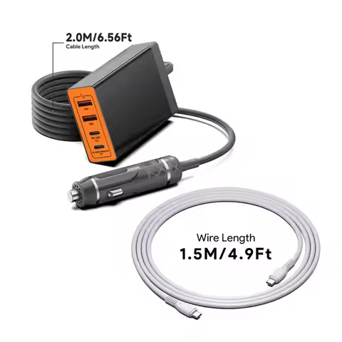 PD 140W 65W 4-Port USB C TYPE-C Car Charger 12V-24V Cigarette Lighter Fast Charging for Dell Asus Ma