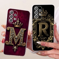 Clear For Samsung Galaxy A23 4G A235M 5G A236E Cover For Samsung A23 5G Case Luxury Crown A-Z Letter