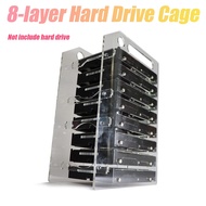 3.5 Inch HDD Hard Drive Cage 8X3.5 Inch HDD Cage Rack DIY Hard Disk Case for BTC Mining Computer Sto