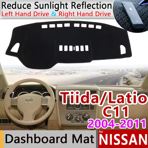 for Nissan Tiida C11 2004~2011 Anti-Slip Mat Dashboard Cover Pad Sunshade Dashmat Accessories Tiida