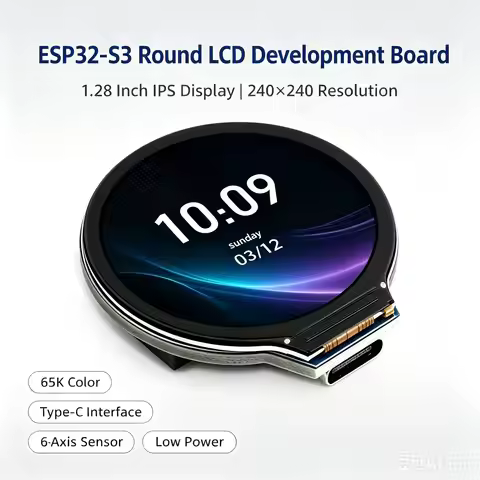 ESP32-S3 1.28 Inch Touch Screen Round Display Development Board 240X240 Pixel GC9A01 Driver IDE Micr