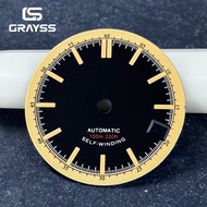 New 28.5mm retro navy blue/black watch dial for SKX nh35 nh34 movement 3.8 oclock crown dive watch f