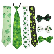 Clover Clover Clover Clover Irish Green Tie Bow Tie St. Patrick's Day Tie