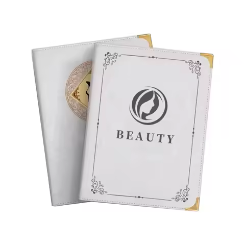 A4 210x297mm PU Leather Double Stitched Menu Cover Sleeves 8.5"x11" Inch 6 Page 12 Views Restaurant 