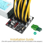 BT Atx 12 x 6pin Adapter 12V GPU PSU Power Supply Board Server Conversion Board