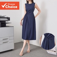 B131-3-Draped Asymmetric Dress-DRB131P1D681  B131-3-Gaun Asimetri Berlipit-DRB131P1D681