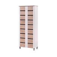 VHIVE Vegas High 60cm Shoe Cabinet (Oak White Shoe Rack Storage Cabinet)