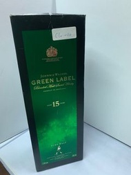 C10-10 1L Johnnie Walker Green Label 15 Year Old Blended Malt Scotch Whisky 綠牌