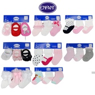 Enfant Baby Girl Socks Set of 3 - Size 0-6 , 6-12 months 1-2 yrs old