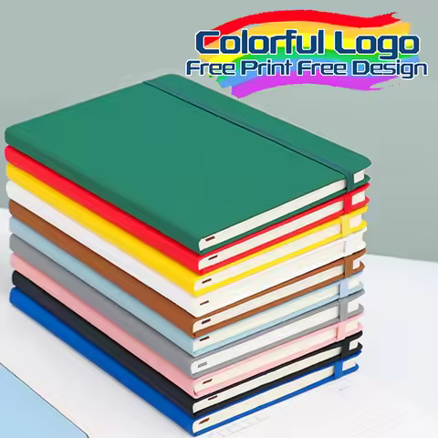 1Pcs Customized A5/A6 PU Leather Notebooks DIY Your LOGO Journal Diary Notepad Office Gift Stationer