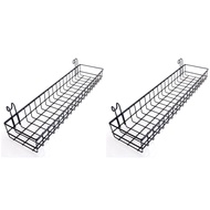 2X Hanging Basket for Wire Wall Grid Panel Multi-Function Wall Storage and Display Basket 40X10X5CM