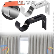 NIUYOU Curtain Rod Holder, Adjustable Hardware Curtain Rod Brackets, Fashion Metal Home Hanger for 1 Inch Rod Window Curtain Rod Support for Wall